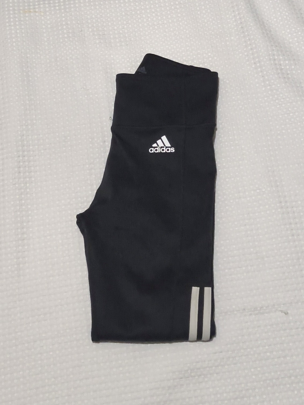adidas Kids Black Leggings with White 3-Stripes